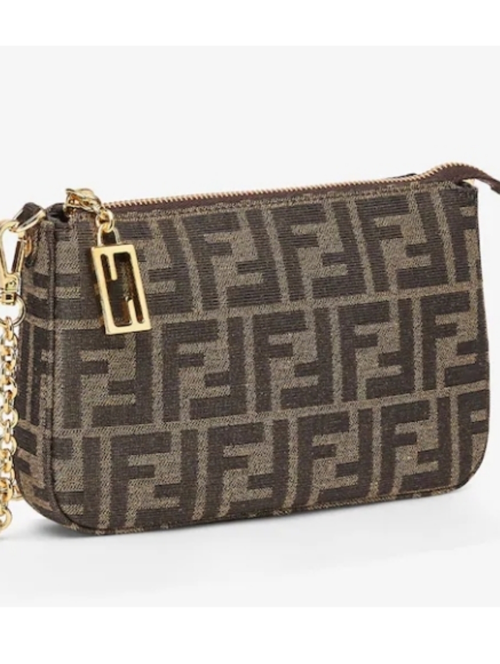 Canvas Monogram Baggette Mini Shoulder Bag FF